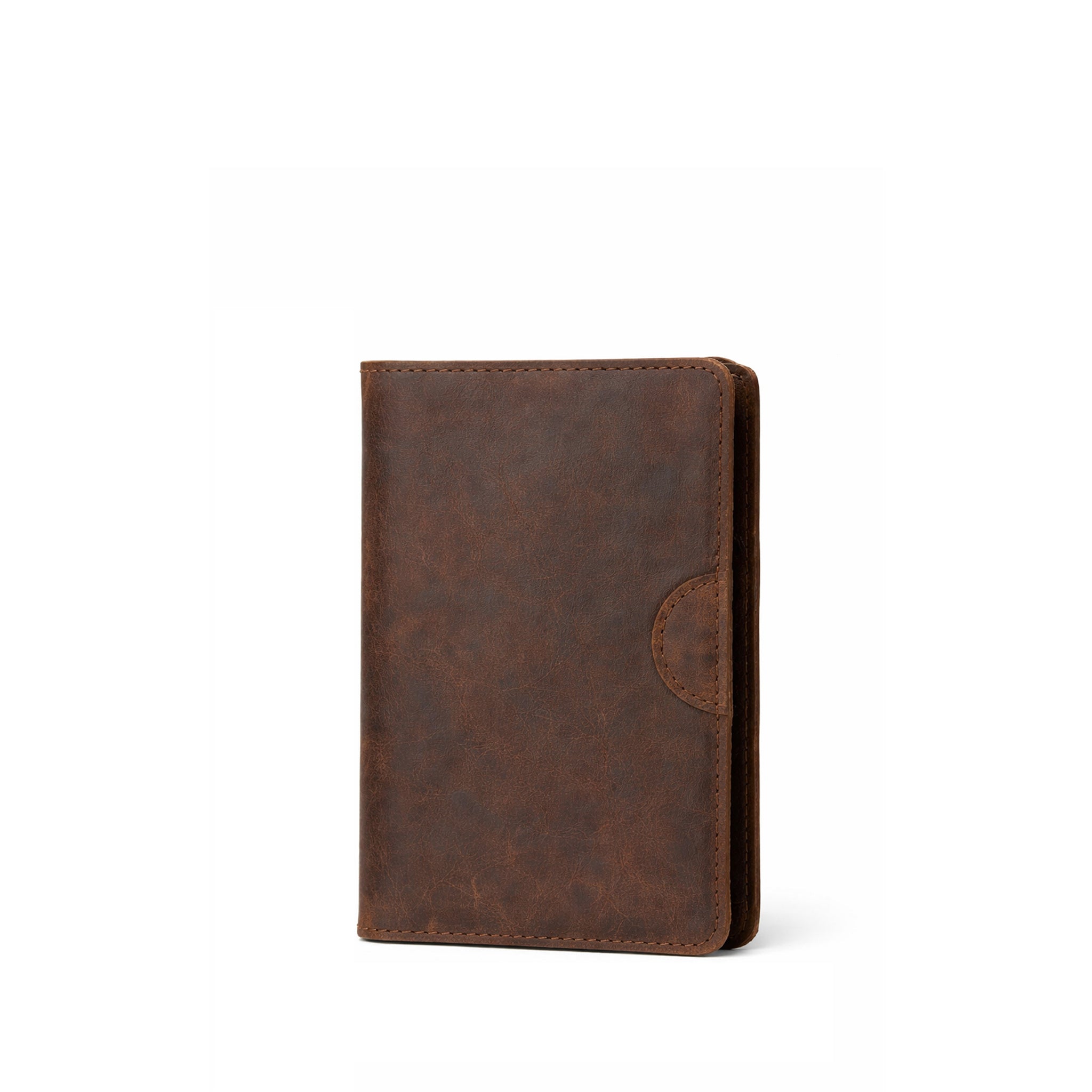 Full Grain Leather Passport Wallet with AirTag Slot – Multi-Slot Card Organizer