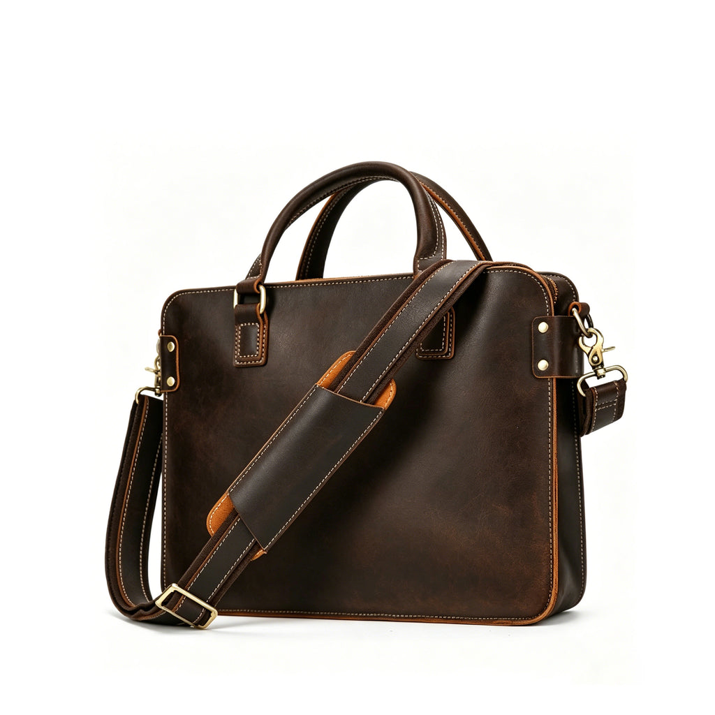 The Attaché — Full Grain Leather Briefcase & Laptop Bag