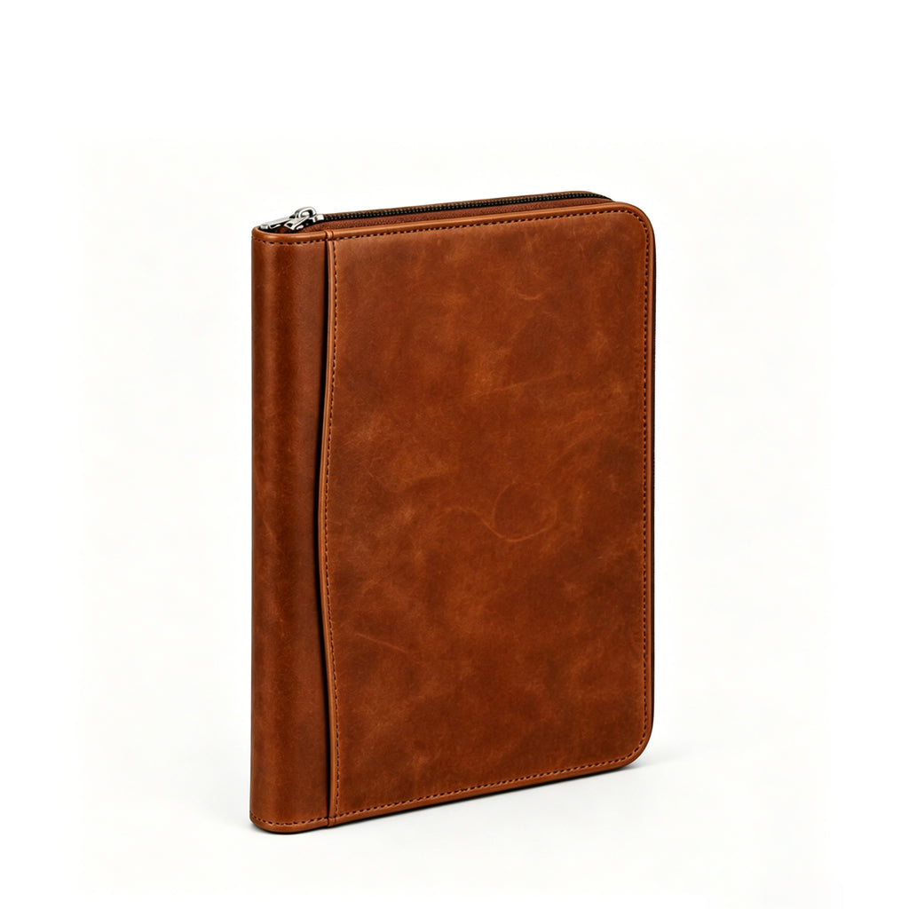 The Venture Folio — Full Grain Leather Zippered Padfolio