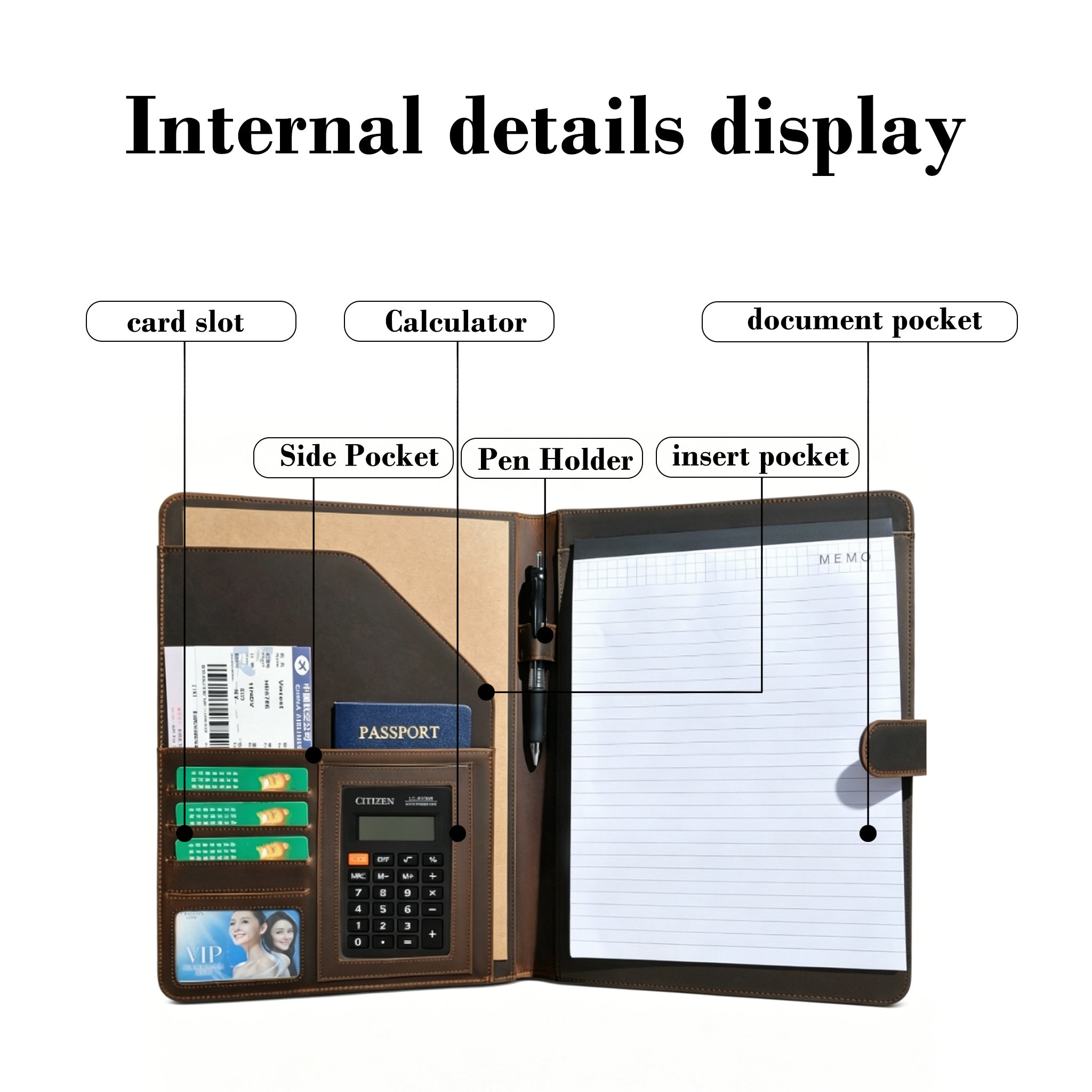 The Executive Folio — Full Grain Leather Padfolio for Work & Travel