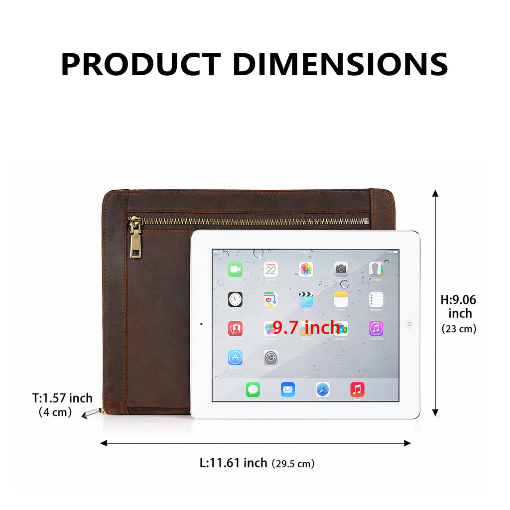 The Desk Folio — Full Grain Leather iPad Sleeve & Mobile Organizer