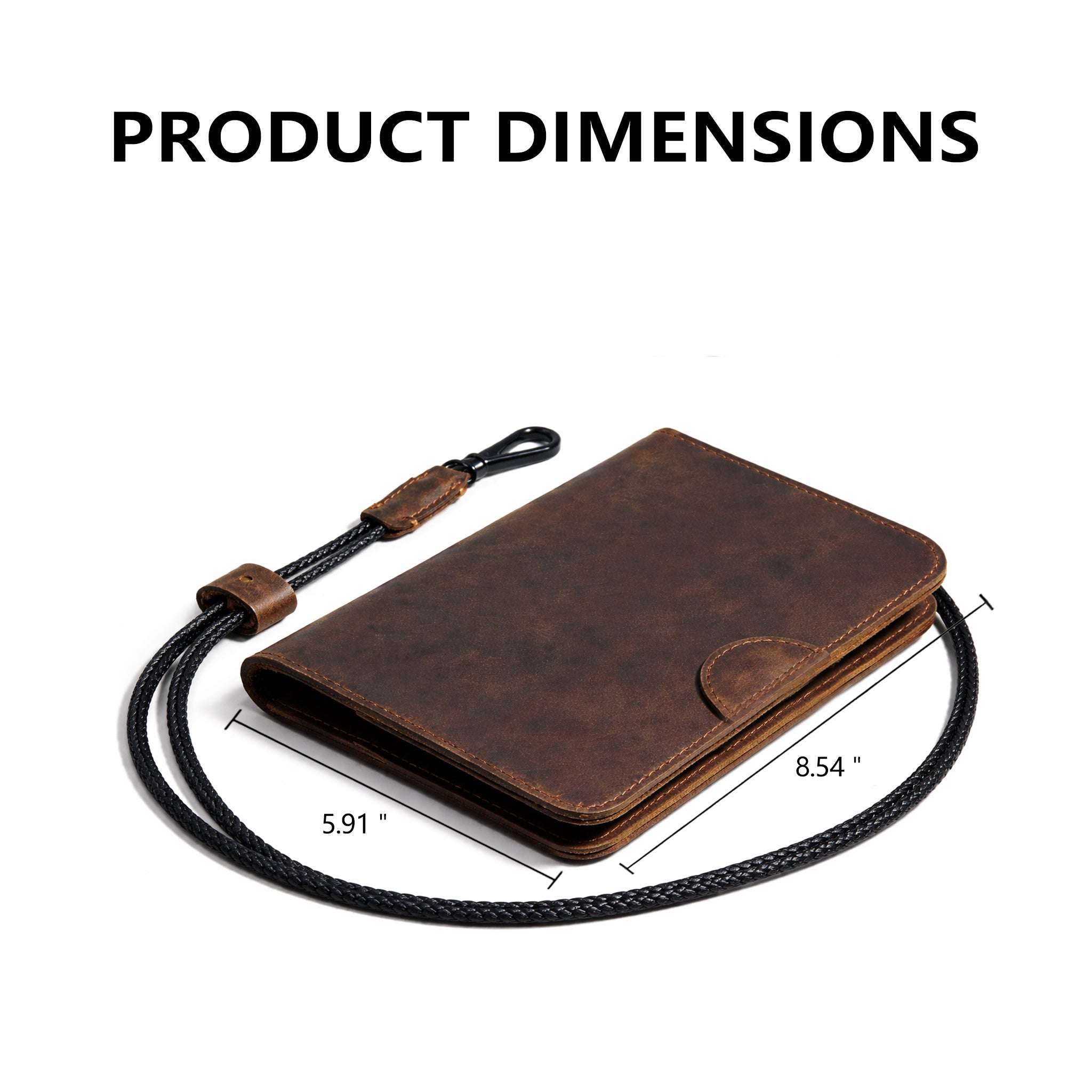 Full Grain Leather Passport Wallet with AirTag Slot – Multi-Slot Card Organizer