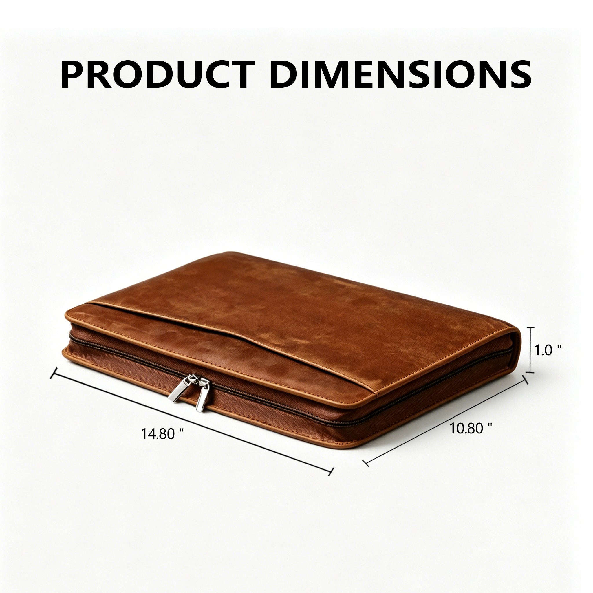 The Venture Folio — Full Grain Leather Zippered Padfolio