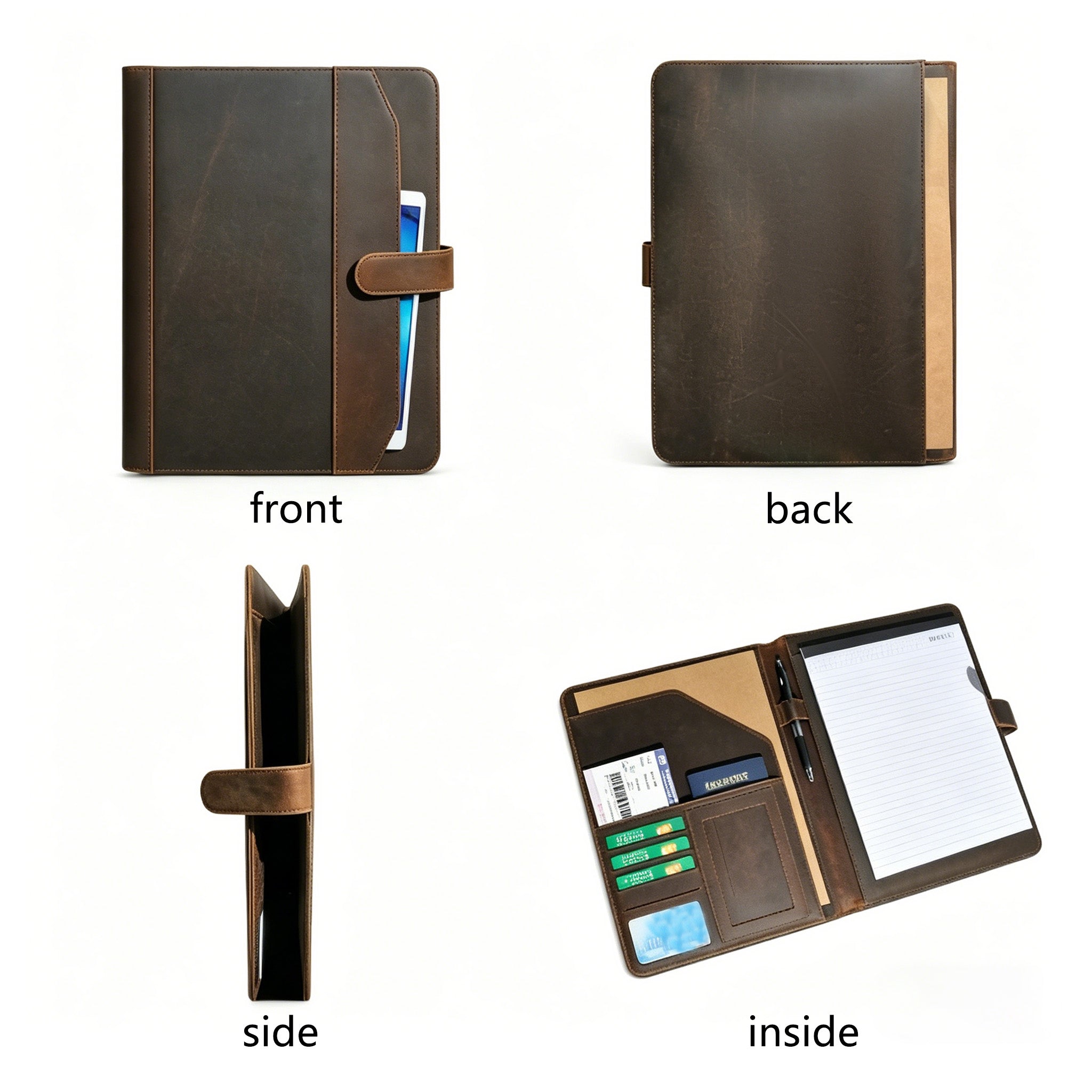 The Executive Folio — Full Grain Leather Padfolio for Work & Travel