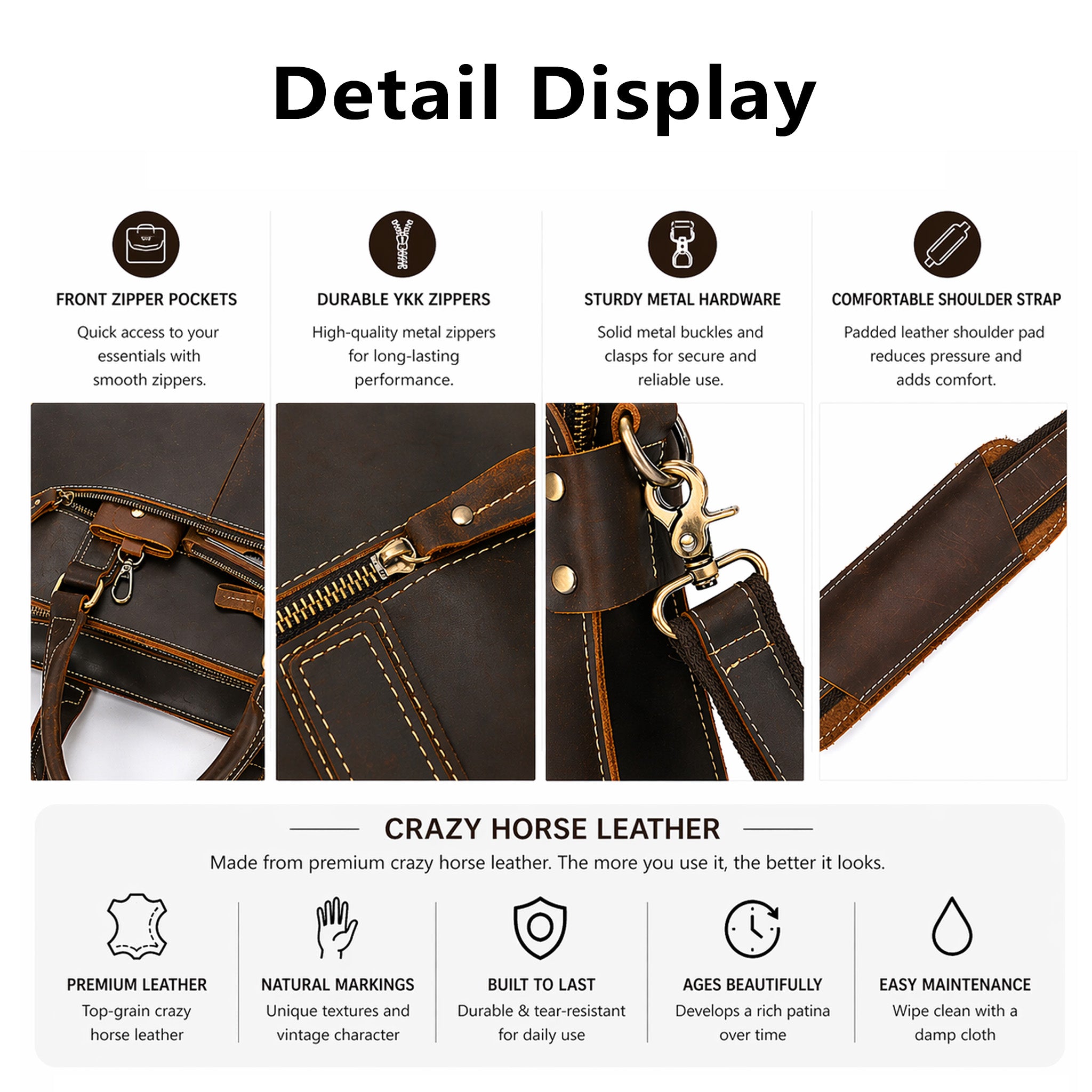 The Attaché — Full Grain Leather Briefcase & Laptop Bag