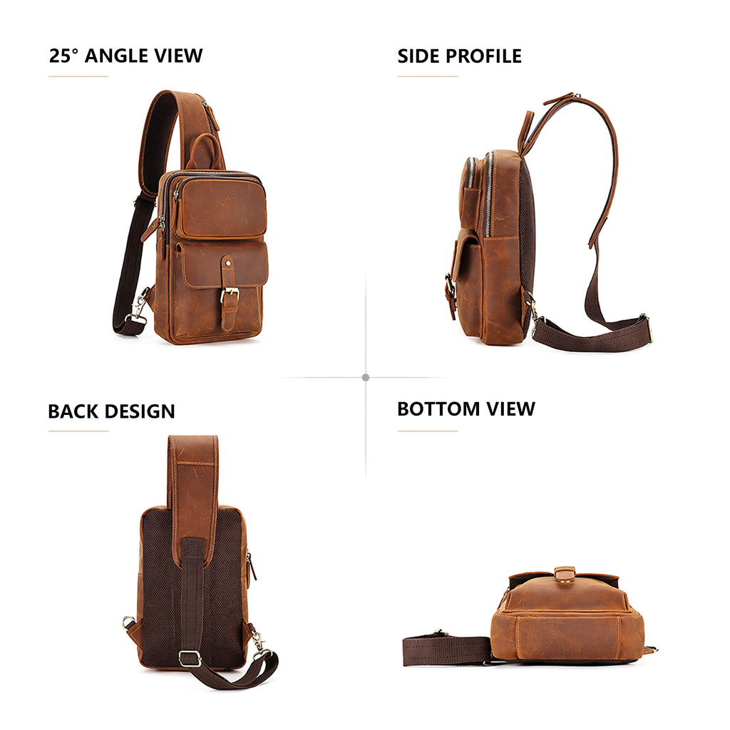 The Sling — Handcrafted Full Grain Leather Crossbody & Chest Bag