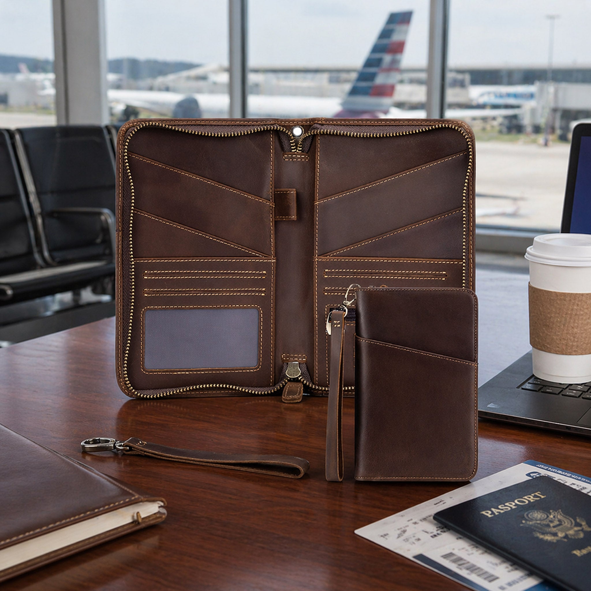 The Family Travel Wallet —  Full Grain Leather Passport Organizer
