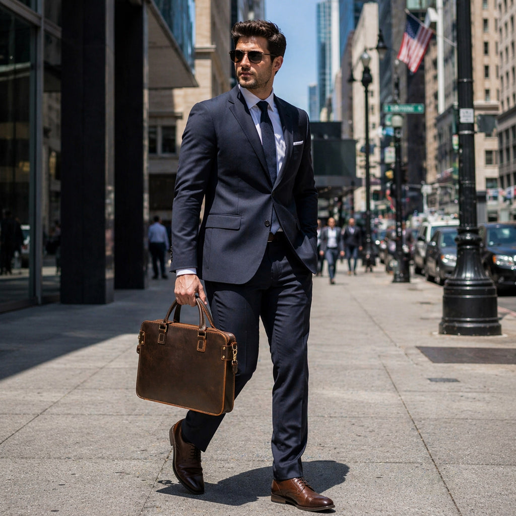 The Attaché — Full Grain Leather Briefcase & Laptop Bag