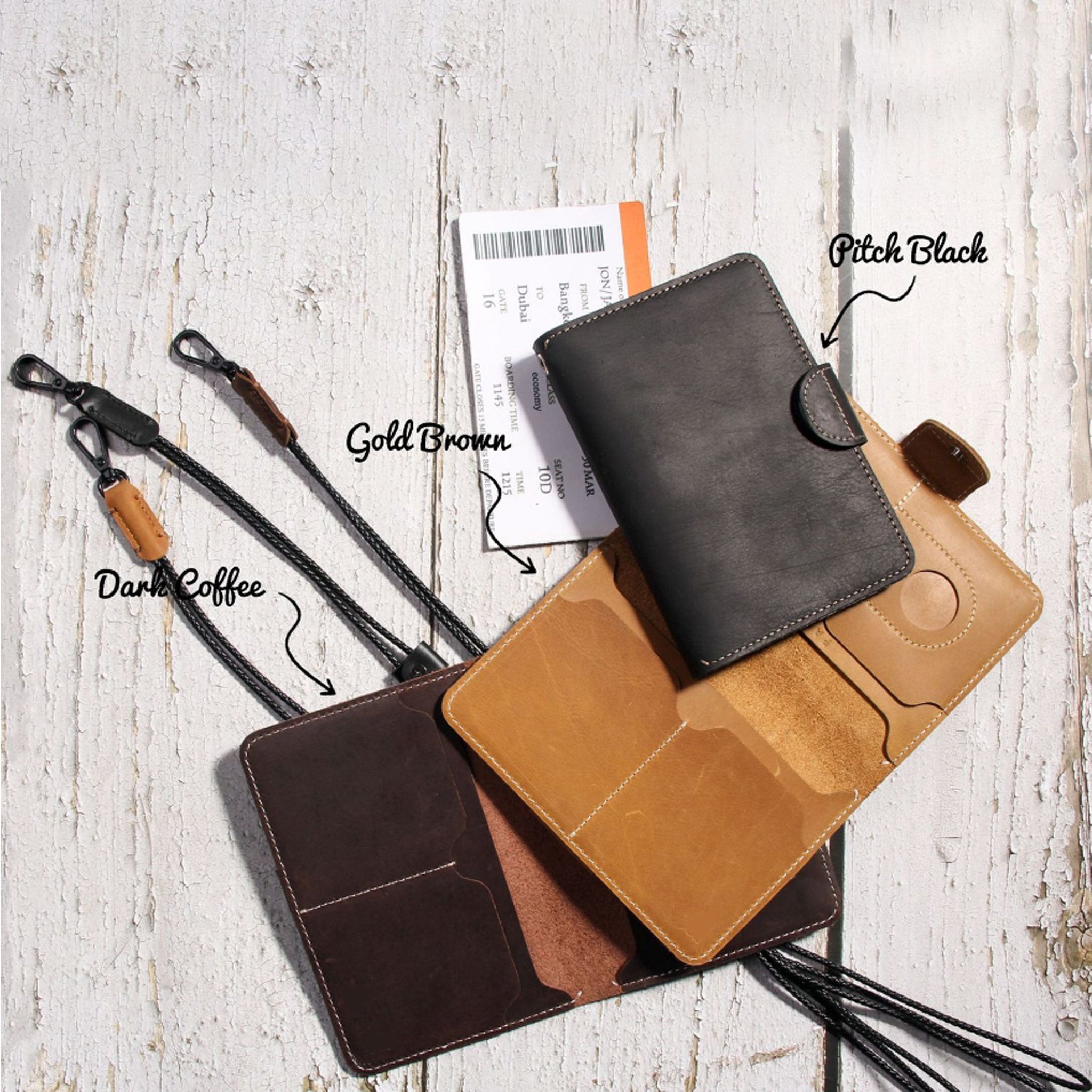 Full Grain Leather Passport Wallet – RFID Blocking Travel Organizer
