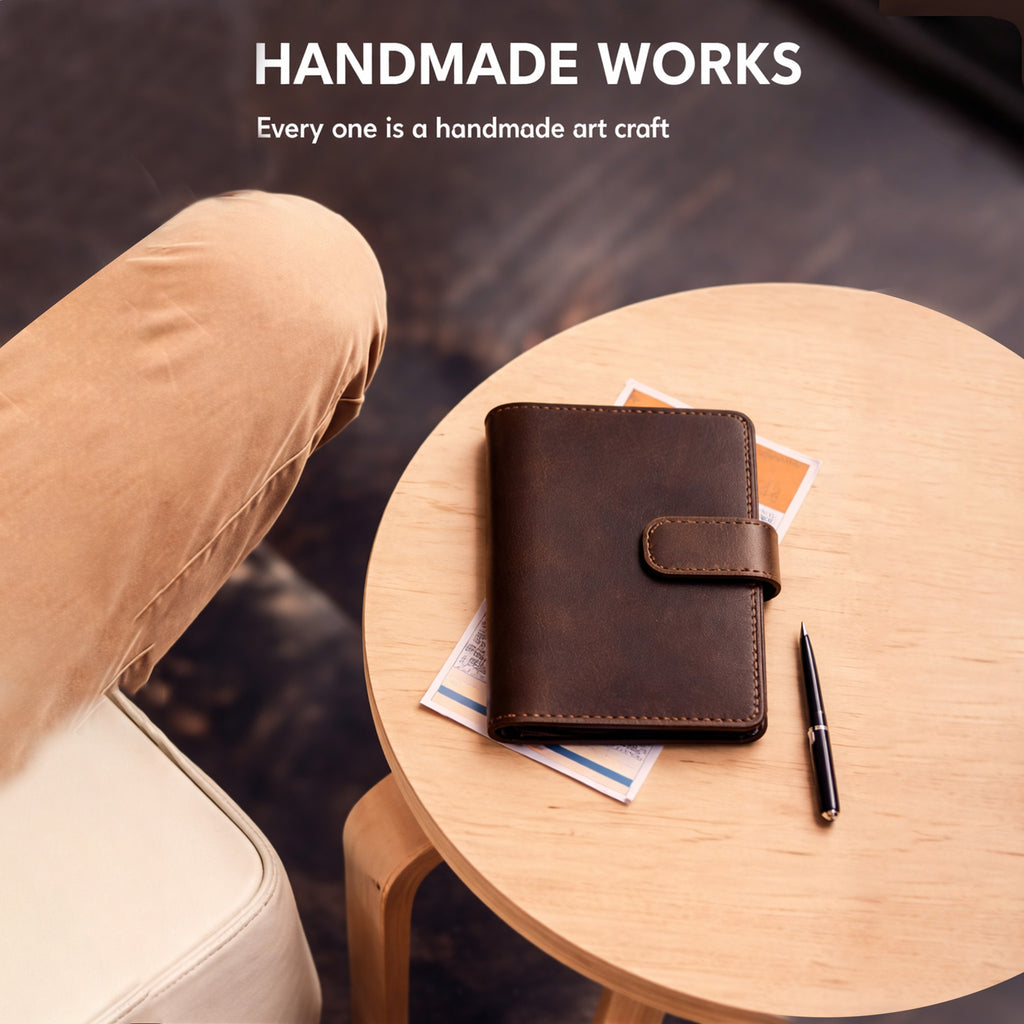 Full Grain Leather Passport Wallet – Multi-Slot Card Organizer