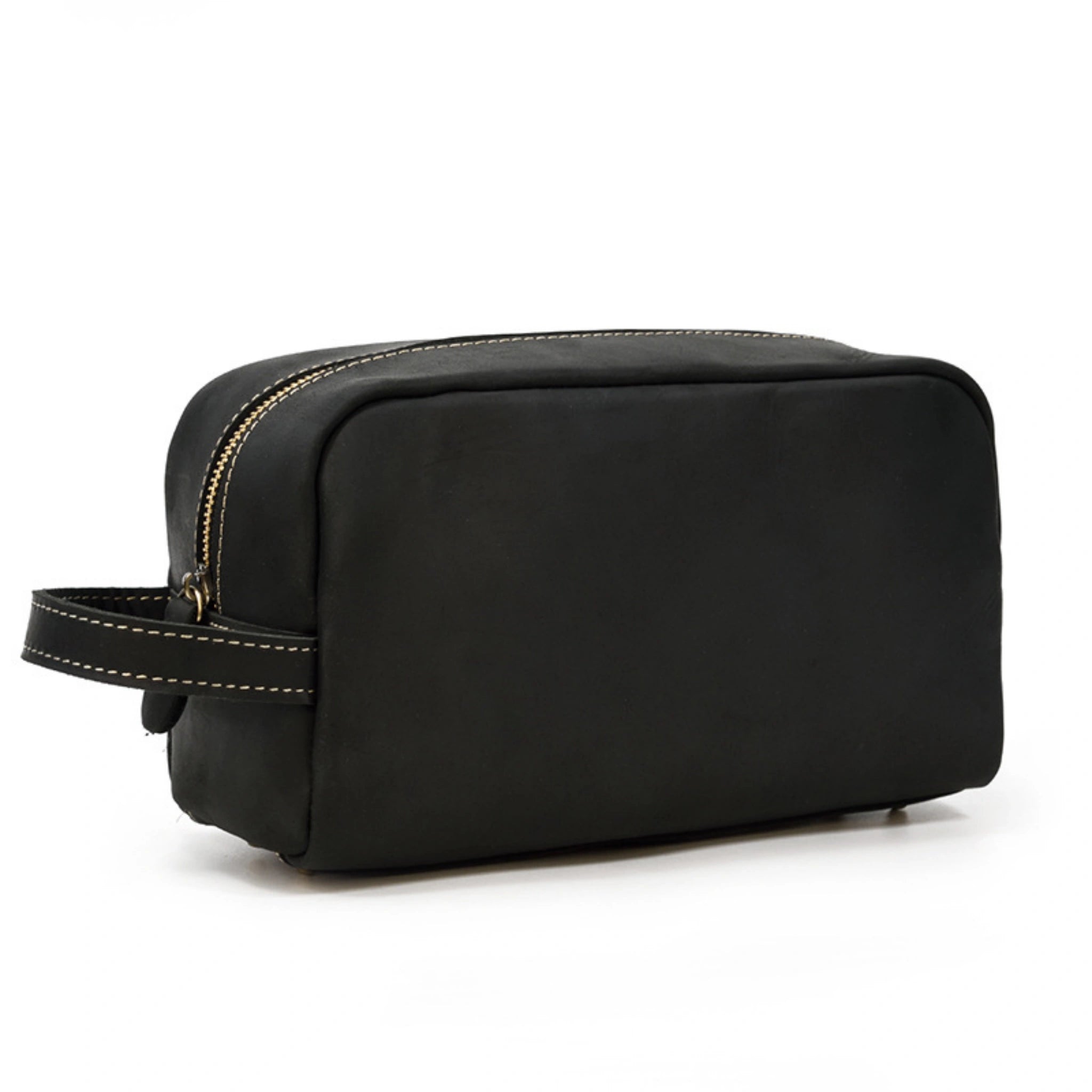 Crazy Horse Leather Dopp Kit — Unisex Travel Organizer