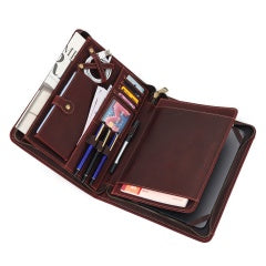 The Desk Folio — Full Grain Leather iPad Sleeve & Mobile Organizer