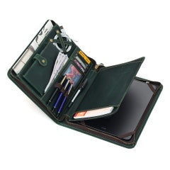 The Desk Folio — Full Grain Leather iPad Sleeve & Mobile Organizer