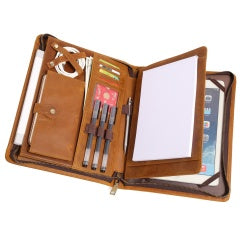 The Desk Folio — Full Grain Leather iPad Sleeve & Mobile Organizer