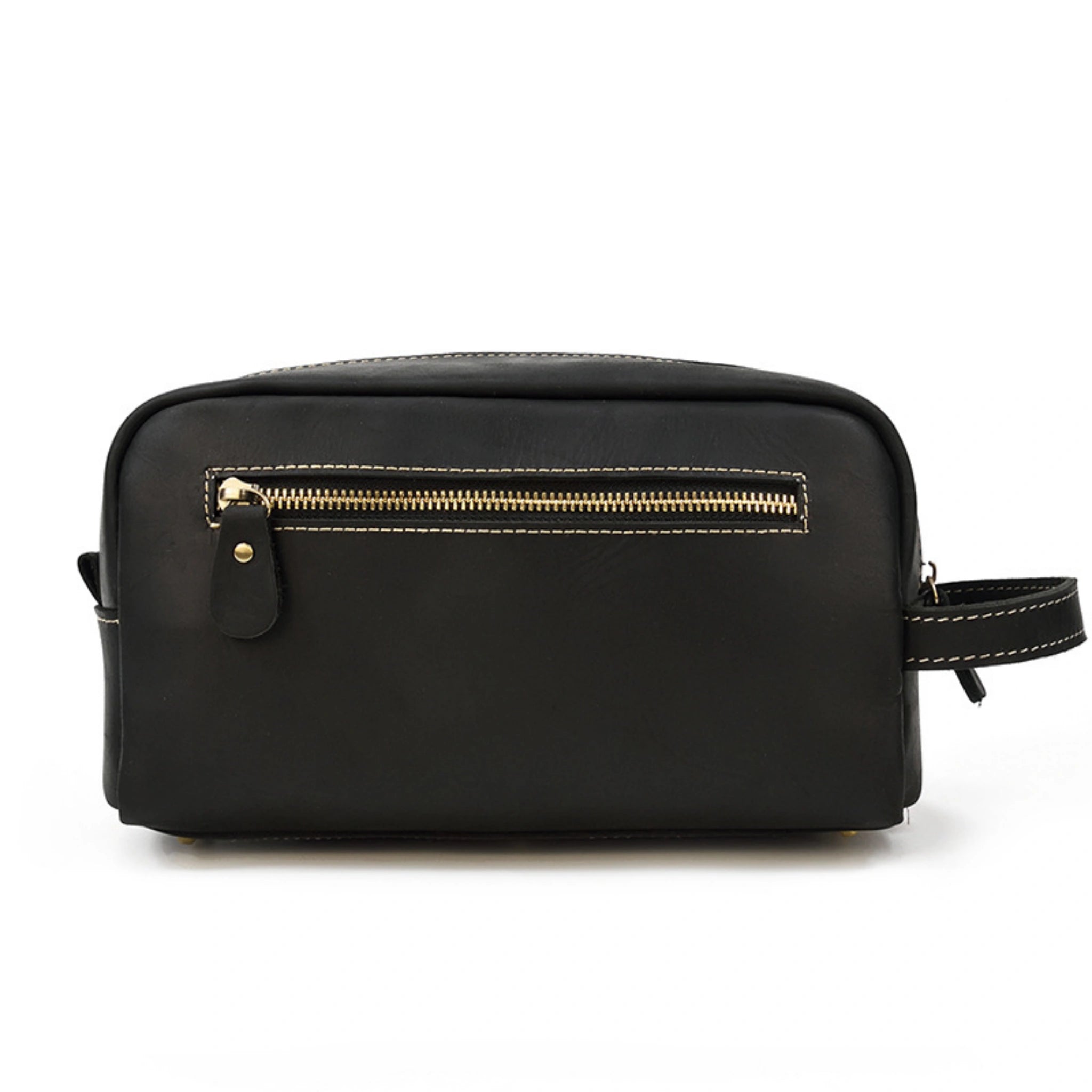 Crazy Horse Leather Dopp Kit — Unisex Travel Organizer