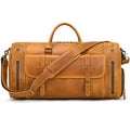 Crazy Horse Leather Duffel Bag | Weekender with Shoe Compartment & Multi-Carry